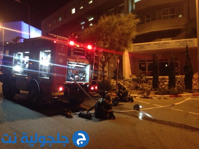 حريق كبير في مخازن المستشفى الانجليزي في الناصرة